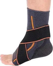 Ankle Brace, Ankle Compression Sleeve Foot Brace for Women and Men, Plantar Fasciitis Ankle Support for Pain Relief (Black, L)