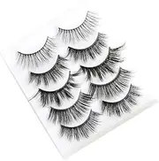 5 Pairs False Eyelashes Natural Fake Eyelashes Fluffy Hand-made Eyelashes Extension with Eyelash Tweezers (3D306)