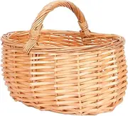 ULDIGI Rattan Egg Storage Basket Lightweight Outdoor Picnic Basket with Handle Simple Design for Home and Kitchen Versatile Vegetable and Fruit Storage