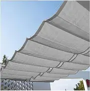 Sun Shade Sail, Outdoor Sun Shade Cloth, Wave Shade Sails Retractable, Pergola, Deck, and Backyard Patio Sunshade with UV Protection, Heat Resistant Material, with Accessories