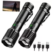 2 Pack LED Flashlights High Lumens Rechargeable Pocket 5.9 In LED Flashlight