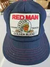 NEW Vintage Red Man Tobacco Trucker Hat Denim Golden Blend