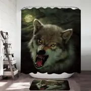Cool Wildlife Animal Art Nightbreed Moon Wolf Shower Curtain
