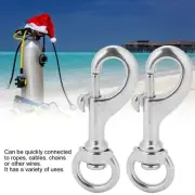 2pcs 80MM Diving 316 Stainless Steel Swivel Eye Snap Hook Swivel Single Ended