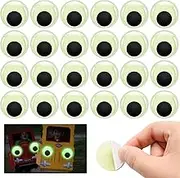 24 PCS 1-Inch Wiggle Googly Eyes, Glow in The Dark, Self Adhesive Large Sticky Eyes for Craft Sticker, DIY Decoration