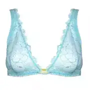 Mimi Holliday L Summer Sorbet Soft Cup Bra Lace Blue Green Silk Adjustable