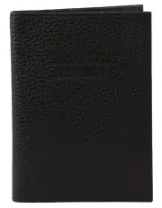 [PIERRE CARDIN] Leather Passport Wallet Cover in Black