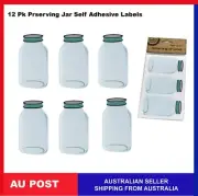 12 x self adhesive Preserving Jar Shape labels pantry