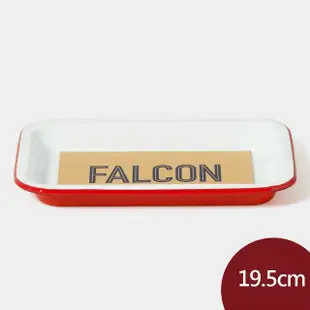 【Falcon】獵鷹琺瑯 琺瑯托盤 琺瑯盤 長方形盤 小托盤 紅白 19.5cm