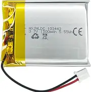 DC 3.7V 1500mAh 103443 Rechargeable Polymer Lithium Battery for DIY 3.7-5V Electronic Product, Mobile Energy Storage Power Supply
