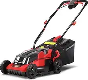 [GIANTZ] Lawn Mower, 2 in 1 Electric Cordless Lawnmower Grass Lawnmowers Outdoor Garden Lawns Tool Kit, Lithium Battery Fast Charging Adjustable Handle Black Red
