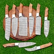 Custom Handmade CHEF KNIFE Set Kitchen Knives Cutlery Forged Damascus Steel- 25