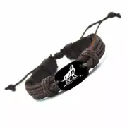 Howling Wolf Vegan Leather Adjustable Bracelet Free Shipping USA Seller