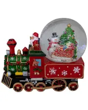 Northlight 8.5in Green & Red Christmas Train Snow Globe