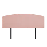 Linen Fabric King Bed Curved Headboard Bedhead - Pale Pink