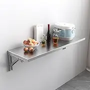 Exquisite Wall Mounted Stainless Steel Folding Table for Laundry Room/Home Office Space Saving Fold Down Bar Table with Floating Design