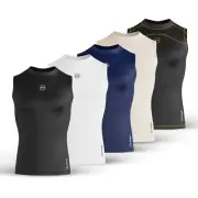 BWB Mens Compression Armour Base Layer Top Sleeveless Thermal Gym Sports Shirt