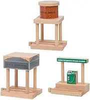 Orbrium Water Tower, Coal Hopper, Diesel Fuel Station Combo Pack for Wooden Railway Fits Thomas Wooden, Chuggington, Brio