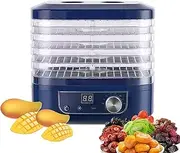 5 Tier Food Dehydrator, Food Dryer Machine, 35-70℃ Temperature Adjustable and 72 Hour Timer Food Grade Materials LED Display for Drying Fruit Meat Vegetable Jerky and Pet Treat