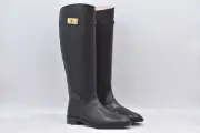 Women's Tory Burch T Logo Hardware Riding Boots Black SIze 9 with Dust Bag 77223