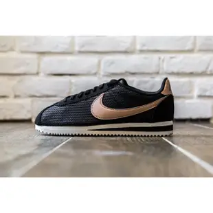 【韓国代购正品 假一賠十Nike Classic Cortez Leather Lux 861660-002 黑編織 玫瑰金