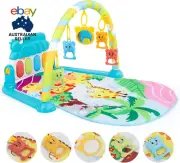 Baby Gyms Play Mat, Activity Center with Portable Play Piano Gym Mat & Lights To