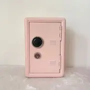 Light Pink Mini Metal Safe Box with Combination Lock and Key - Compact Security