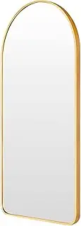 La Bella Wall Arch Mirror Arc Aluminum Frame Makeup Decor Bathroom Vanity 50x100cm - Gold