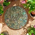 Handmade Paua Shell Tabletop – Real Gemstone Inlay (Pietra Dura) Custom table