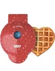 Mini Maker for Individual Waffles Easy Clean Love Heart Non Stick Red