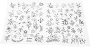 BELLIFFY 1Sheet Water Soluble Hand Sewing Stabilizer Sheet Cold Water Dissolvable Embroidery Backing for Hand Embroidery Patterns Self Adhesive with Design for Craft Projects