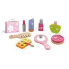 BEAUTY Make-up COSMETICS SET in Travel Pink Vanity CASE WOODEN KIDS Toy - 9 pcs