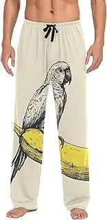 [PDZRMY] Pajama Pants Parrot Banana Red Balloon for Men Men's Separate Bottoms, Lounge Pants with Pockets S