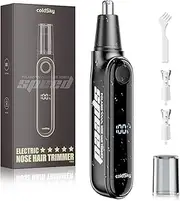 Ear & Nose Hair Trimmer with LED Display for Men Women - Professional Painless Eyebrow & Facial & Nose Hair Trimmer, USB Rechargeable, Dual-Edge Blades for Smoother Cutting Black