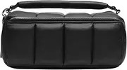 Estetika The Bigee Large Makeup Bag Organizer for Women – Puffy Quilted Travel Case with Flat Base, Zip Pockets, Elastic Bands for Beauty Essentials Stylish Beauty Storage Pouch 12"L x9"Wx6"H (Black),
