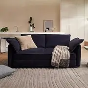 Koala Sofa Bed 3 Seater Queen, Convertible Folding Sleeper Couch with Angled Backrest and Cushioned Armrests for Living Room, Spare Room and Guest Room, Ink