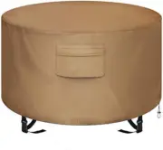 round Fire Pit Cover, Waterproof 600D Heavy Duty Cover Fits round Outdoor Fire P