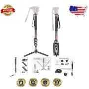 Versatile Carbon Fiber Monopod with Removable Tripod Base for Stability