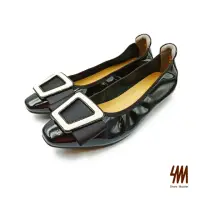 在飛比找momo購物網優惠-【SM】漆皮方釦小方頭平底包鞋(黑色)