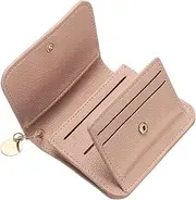 [sourcing map] Leather Wallet Credit Card Holder Minimalist Front Pocket Wallet for Women and Men Gift on Birthdays Thanksgiving, Pink, Pink