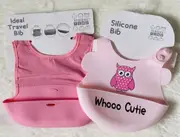 Baby Toddler Travel Bib and Owl Silicone Bib