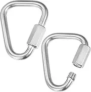 uxcell 2-Pack Quick Chain Link Connector, M8 5/16" 304 Stainless Steel Triangle Locking Repair Chain Links for Swing/Camping/Hiking/Backpack, Twist Key Ring Screw Chain Link [Silver]
