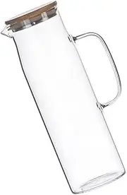 Ciieeo 1pc High Borosilicate Glass Water Kettle Heat Resistant Fruit Juice Jug Large Capacity Cooling Bottle for Scented Tea and Hot Water and Design