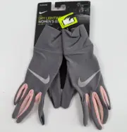 Nike Women Lightweight Dri-Fit Tech Running Gloves Gray/Pink XS NWT