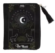 15*20cm Zipper Moon Velvet Bag Tarot Card Deck Oracle runes Pagan crystal pouch