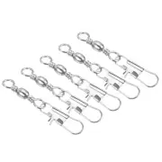 Fishing Barrel Swivel with Interlock Snap, 50Pcs 66lb Carbon Steel, Silver