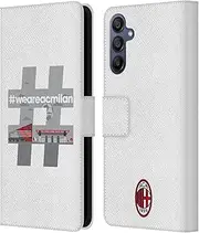 Head Case Designs Officially Licensed AC Milan Hashtag Adults Leather Book Wallet Case Cover Compatible with Samsung Galaxy A15