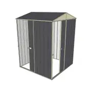 Build-a-Shed 1.5 x 1.5 x 2.3m Single Sliding Door Gable Shed with Single Sliding Side Door - Grey