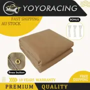 400x500cm Heavy Duty Waterproof Dustproof Tan Canvas Tarp Camping Tarpaulin AUS