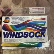 NEW Vintage 1985 Spectra Star Kites 40” 5 Color Rainbow Spiral Windsock No. 071
